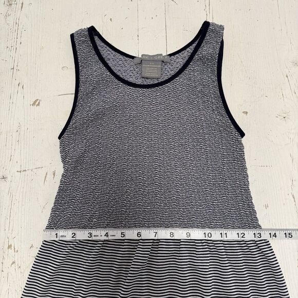 Lark & Grey Maxi Dress S Pullover Sleeveless Smocked Black Stripe Tank Stretchy - Picture 6 of 9